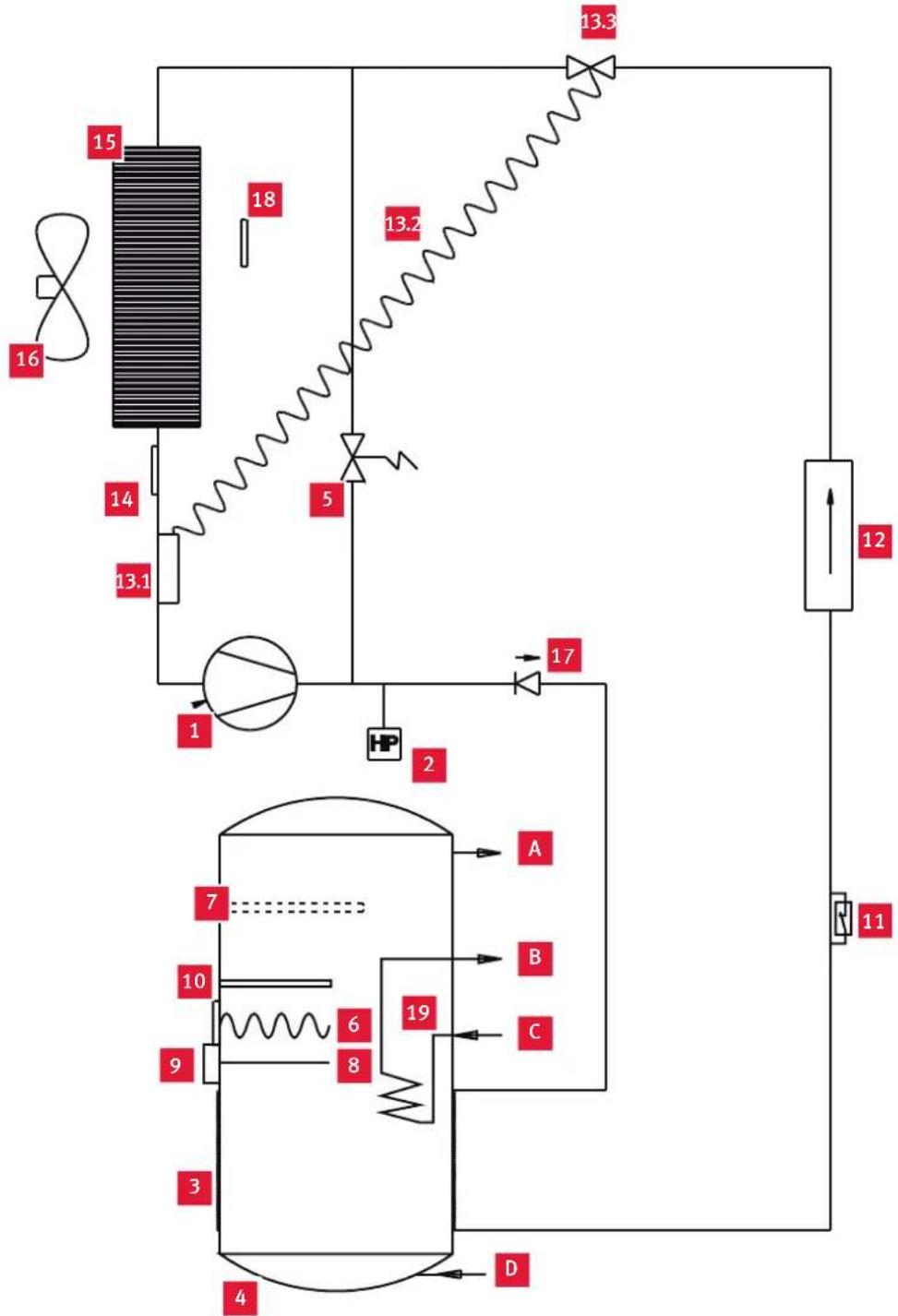 BULEX Magna AQUA - Water- en koelmiddelschema, apparaat met warmtewisselaar (Magna Aqua 300/2 C) - 1