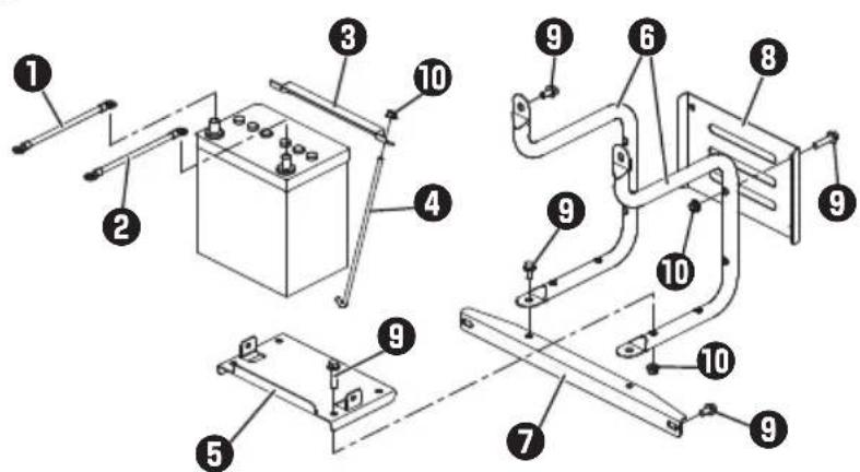 Technical diagram of a mechanical assembly with numbered components for identification