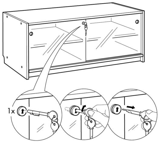 Diagram illustrating a mechanical assembly with three progressive steps showing tool positioning and adjustment of a component.