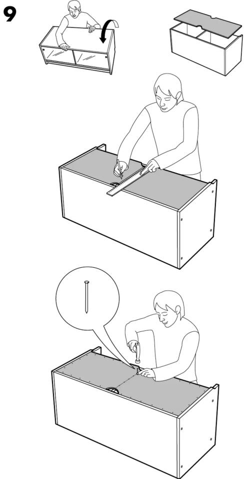 Illustration showing a person using a tool to adjust or install a box, with instructions and diagrams in Chinese.