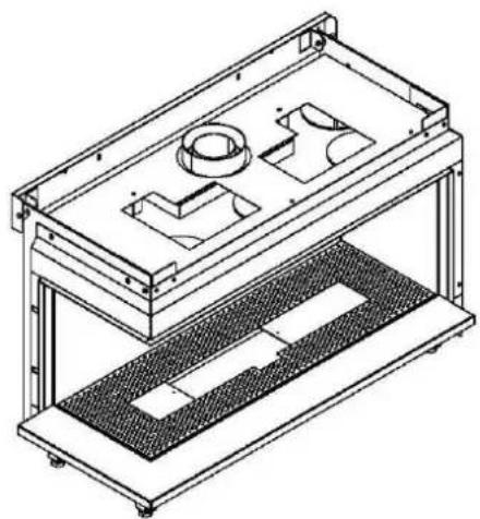 FABER Duet L - Maattekening toestel Linker uitvoering met decoratie plaat - 1