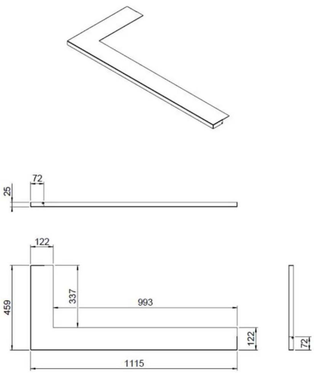 FABER Duet L - Maattekening Decoratie plaat - 1
