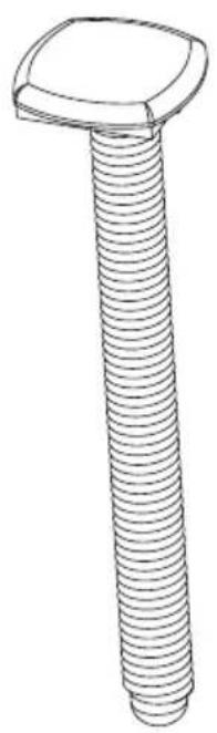 Line drawing of a threaded bolt with a flanged cap (no text or symbols)