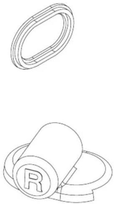 Technical line drawings of two mechanical components: a coiled spring and a cylindrical roller with a circular end (no text or symbols)