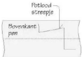 Potlood streepje Bovenkant pen