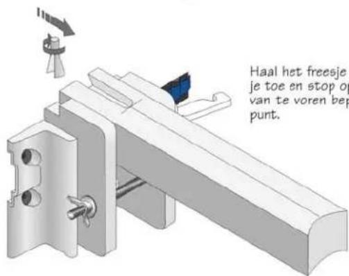 Haal het freesje je toe en stop op van te voren bep punt.