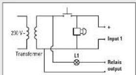 230 V- Transformer L1 Input 1 Relais output