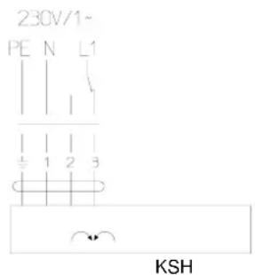 230V/1~ PE N L1 ½ 1 2 3 KSH
