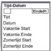 Tijd-Datum Einde01 Tijd Datum Vakantie Start Vakantie Einde Zomertijd Start Zomertijd Einde