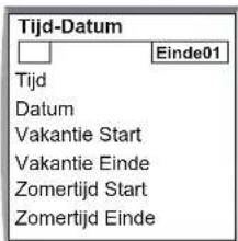 Tijd-Datum Einde01 Tijd Datum Vakantie Start Vakantie Einde Zomertijd Start Zomertijd Einde