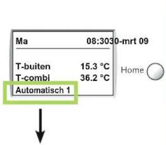 Ma 08:3030-mrt 09 T-buiten 15.3 °C T-combi 36.2 °C Automatisch 1 Home ○