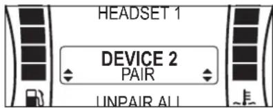 HEADSET 1 DEVICE 2 PAIR UNPAIR ALI