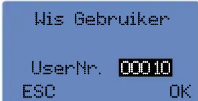 Wis Gebruiker User-Nr. 00010 ESC OK