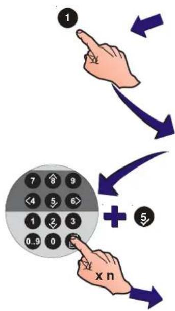 1 7 8 9 <4 5 6> 1 2 3 0..9 0 + 5 x n