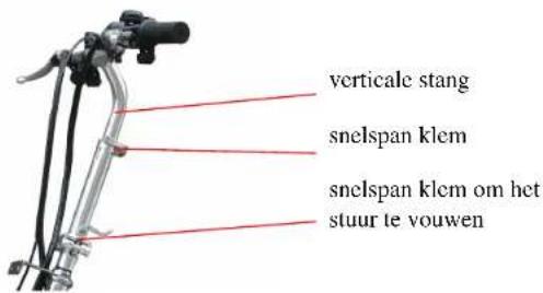 verticale stang snelspan klem snelspan klem om het stuur te vouwen