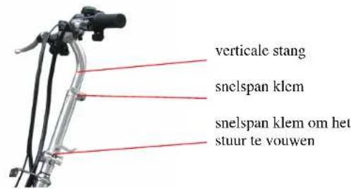 verticale stang snelspan klem snelspan klem om het stuur te vouwen