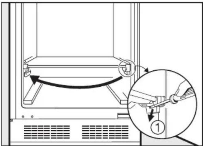 MIELE F 623 UI - Het veranderen van de draairichting van de deur - 1