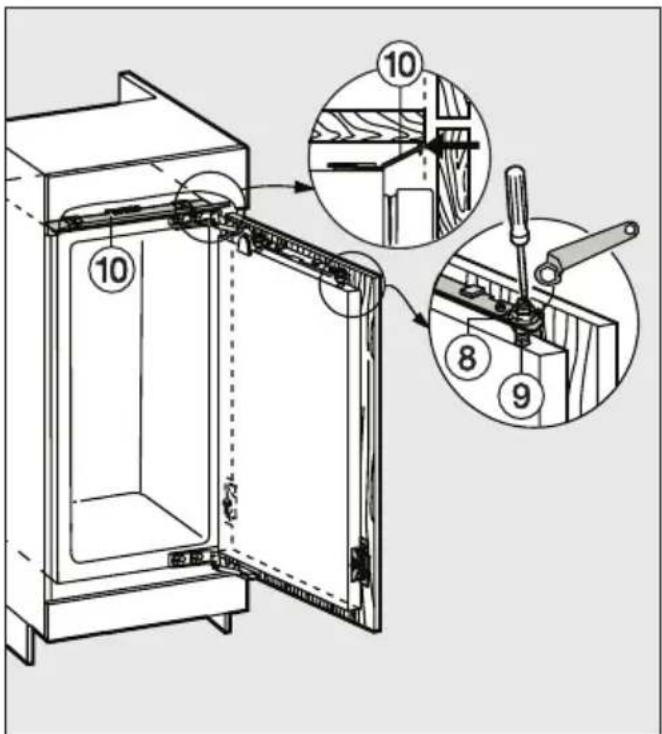 MIELE F 9552-1 I - Het vastschroeven van de deur van het apparaat aan de meubeldeur - 2