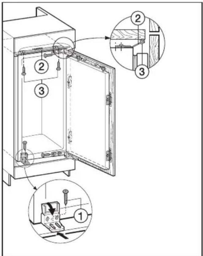 MIELE F 423 I - Het vastmaken van het apparaat - 2