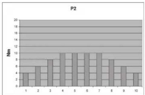 P2 | Category | Value (Nm) | |---|---| | 1 | 4 | | 2 | 6 | | 3 | 8 | | 4 | 10 | | 5 | 10 | | 6 | 10 | | 7 | 10 | | 8 | 8 | | 9 | 6 | | 10 | 4 |