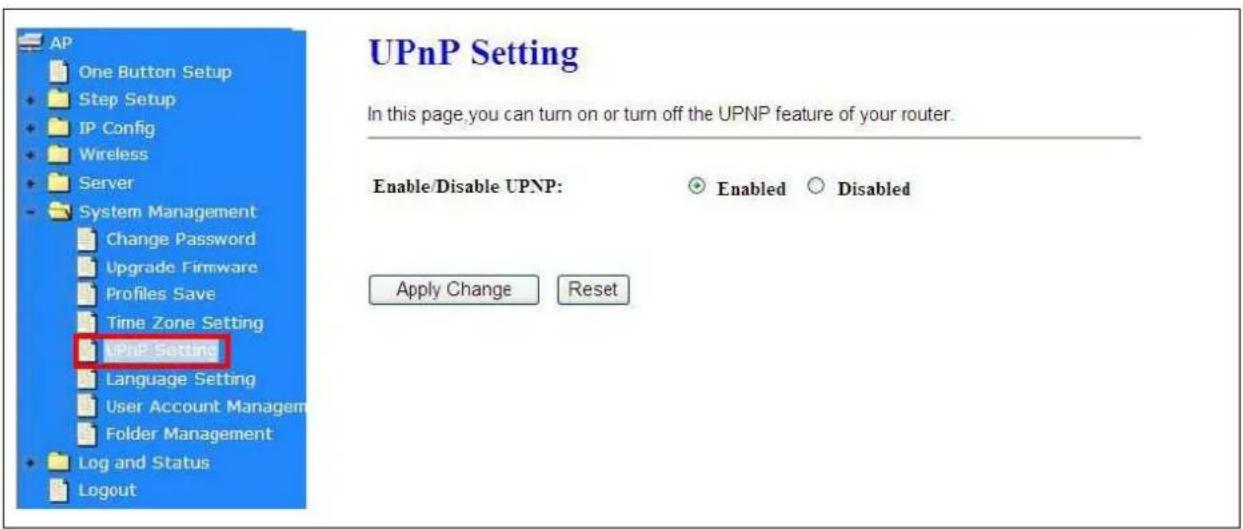 ZOLID Wireless-N - UPnP-instellingen - 1