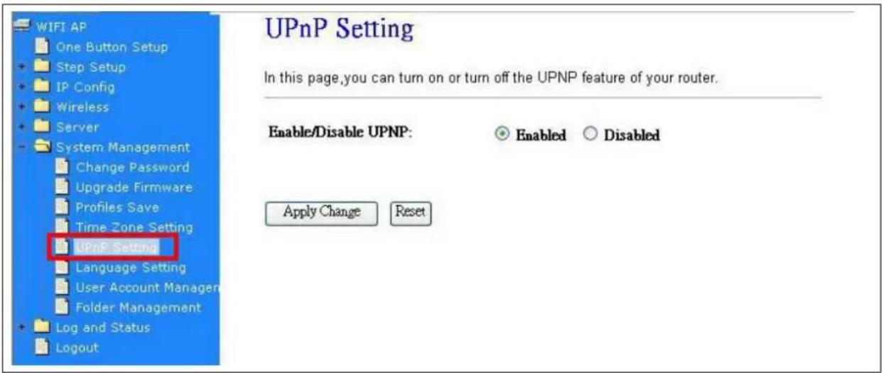 ZOLID Wireless-N - UPnP-instellingen - 1