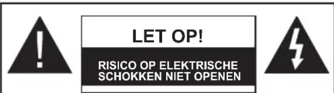 LET OP! RISICO OP ELEKTRISCHE SCHOKKEN NIET OPENEN