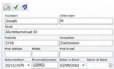 Voornaam Joseph M Straat Aluminiumstraat 65 Postcode 2718 Woorplaats Zoetermeer Prel telloon Nobal Prel E-mail Geboordatum Personeelnummer Datum in dienst Datum uit dienst 20/11/1979 120921 03/09/2012