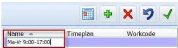 Name Ma-Vr 9:00-17:00 Timeplan Workcode