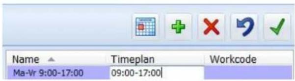 Name ▲ Timeplan Workcode Ma-Vr 9:00-17:00 09:00-17:00