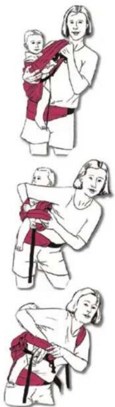 Ergobaby Draagzak - Directions for Moving Baby on Hip to Back Carry Position - 1