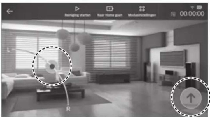 Reiniging starten Naar Home gain Modusinstellungen 00:00:00 R ↑