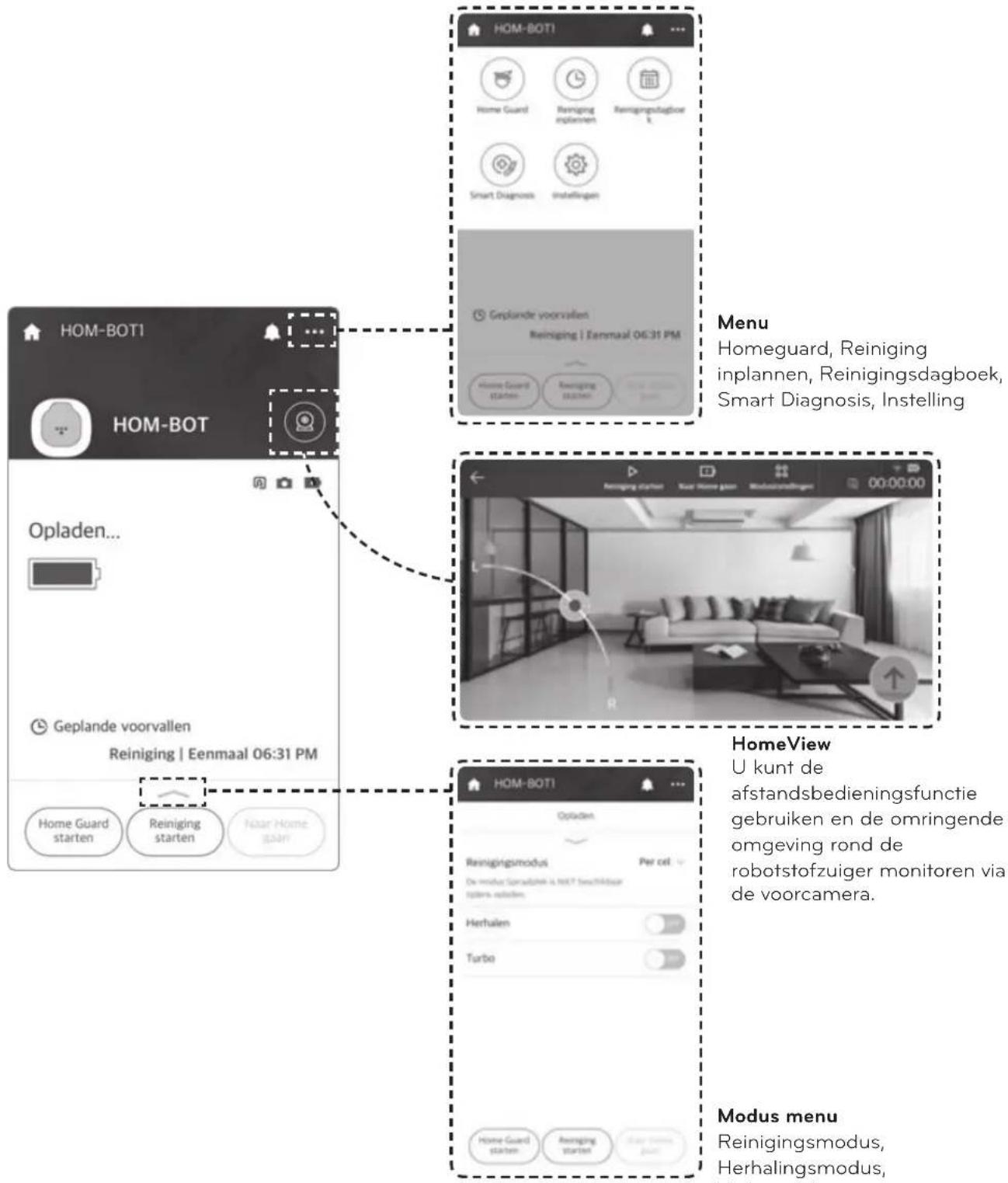 LG Hom-Bot VR9647PS - Opstartscherm van applicatie - 2