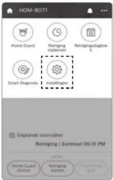 HOM-BOT1 Home Guard Reiniging plannen Reinigingsdagboe k Smart Diagnosis Instellingen Geplande voorvallen Reiniging | Eenmaal 06:31 PM Home Guard Staten Reiniging Staten