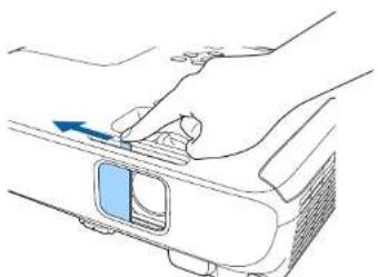 EPSON EB-W05 - De lensafdekking openen - 1