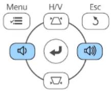 EPSON EB-W05 - Het volume regelen met de volumeknoppen - 1