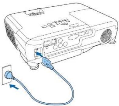 EPSON EB-W05 - De projector inschakelen - 1