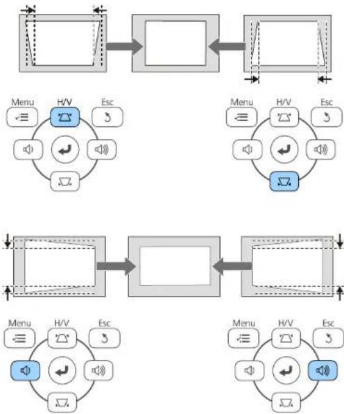EPSON EB-W05 - De beeldvorm corrigeren met de keystone-knoppen - 3