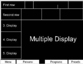 First row Second row 3. Display 4. Display 5. Display Multiple Display Menu Persons Programs Presets