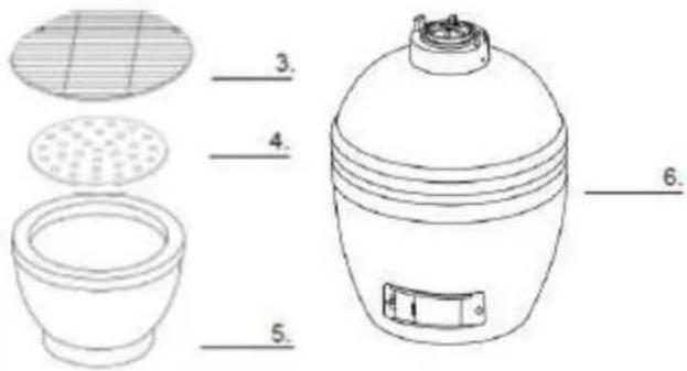 Arpe Kamado Grill AUI3001 - Onderdelen overzicht - 2