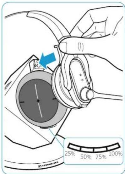 SENNHEISER DW 20 - De headset met behulp van het basisstation opladen - 1
