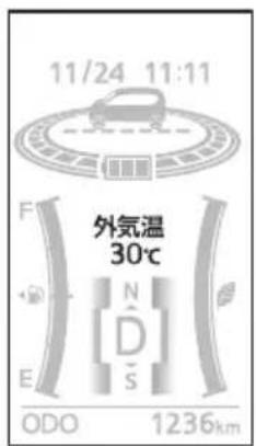 11/24 11:11 F 外気温 30°C E N D S ODO 1236km