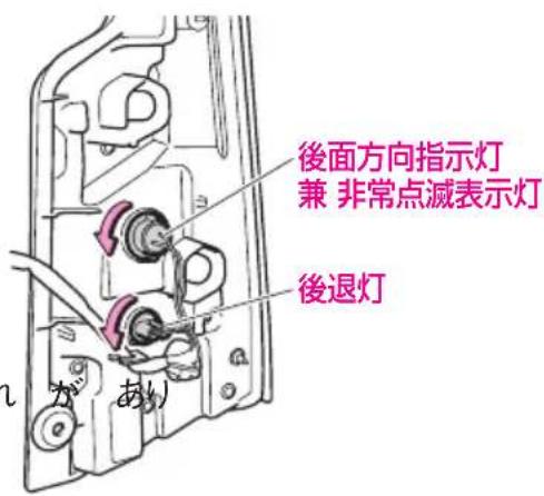 後面方向指示灯 兼 非常点滅表示灯 後退灯 が あり