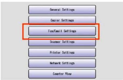 General Settings Copier Settings Fax/Email Settings Scanner Settings Printer Settings Network Settings Counter View