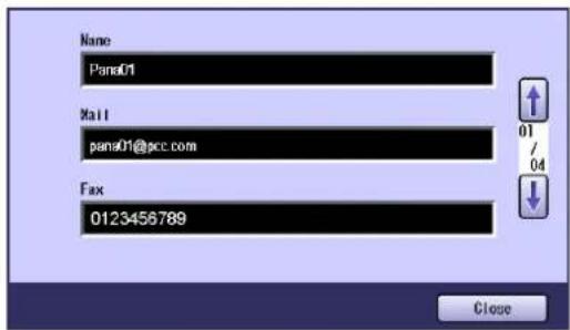 Name Pans01 Mail pans01@pcc.com Fax 01 / 04 Close