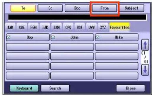 To Cc Bcc From Subject BAB CDE FSH IJK LMN OPQ RST UVM XYZ Favourites Bob John Mike 01/01 Keyboard Search Close