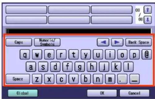 Caps Numeric/ Symbols Back Space q w e r t y u i o p @ a s d f g h j k l Space z x c v b n m . _ Global OK Cancel