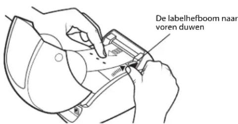 De labelhefboom naar voren duwen