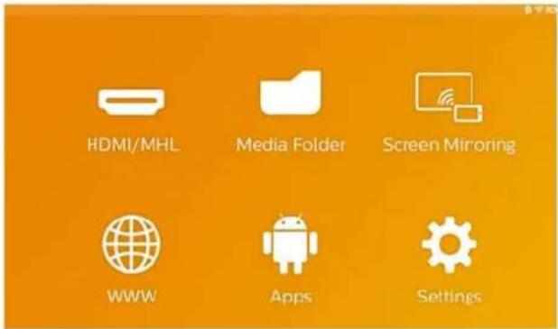 PHILIPS Picopix Pro - Overzicht van het hoofdmenu - 1