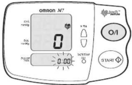 omron M7 SYS mmHg 0 DIA mmHg PULSE min 0:00 N 14 N 13 0/1 START ◆